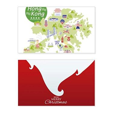 Imagem de Mapa de Hong Kong Atrações China Holiday Merry Christmas Cartões de parabéns Mensagem de Natal