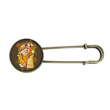 Imagem de Alfândega Dezoito Arhats padrão retrô broche de metal joia