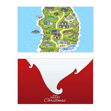 Imagem de Mapa mostrando marcos populares na Coreia Holiday Holiday Merry Christmas Cartões de parabéns Mensagem de Natal