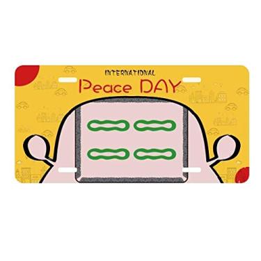 Imagem de DIYthinker Mahjong Bamboo Bar 4 azulejos padrão placa placa de carro decoração dia da paz