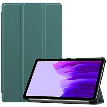 Imagem de FTRONGRT Capa para tablet Samsung Galaxy Tab A7 Lite, capa ultrafina leve e inteligente com suporte e capa de couro de poliuretano de qualidade premium para tablet Samsung Galaxy Tab A7 Lite - verde escuro