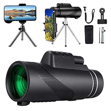 Imagem de 12x50 HD Monocular Telescope Monocular com tripé, tripé à prova d'água, nevoeiro Robusto e brilhante para caminhadas, passeios turísticos, jogos de bola de concerto