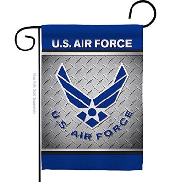 Imagem de Breeze Decor US Air Garden Armed Forces USAF United State American Military Veteran Retire Official House Decoration Banner Yard Gift de tecido grosso, apenas bandeira pequena