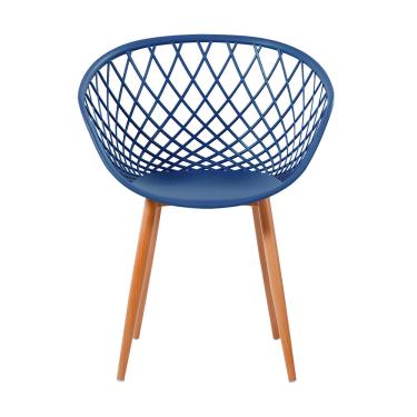 Imagem de Cadeira Monaco Com Assento em Polipropileno e Base em Aço Fratini - Azul Marinho