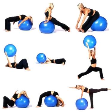 Imagem de Bola De Pilates 75 Cm + Suporte De Parede