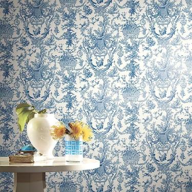 Imagem de York Wallcoverings Papel de parede removível pré-colado Ashford Toiles Old World Toile