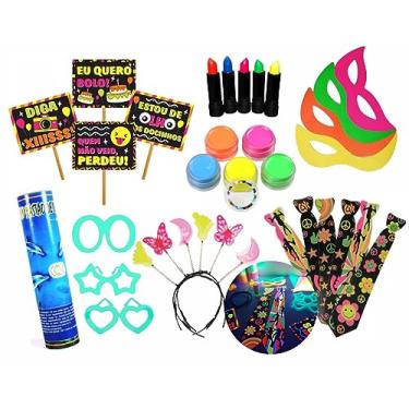 Imagem de Kit 157 Adereços Festa Neon Brilha No Escuro Eventos Balada