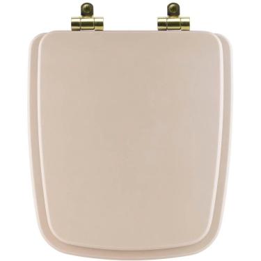 Imagem de Assento Sanitário Poliéster Soft Close Boss Beige (Bege Fosco) para Vaso Incepa com Ferragem Dourada