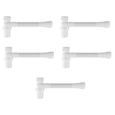 Imagem de Sifão Sanfonado Com Copo 49cm Branco | Astra | Kit C/ 5 Un