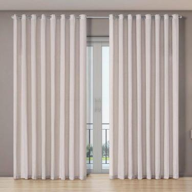 Imagem de Cortina Sala Voil Gaze de Linho 5,60 m x 270 m Varão Simples