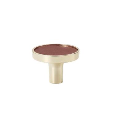 Imagem de Puxadores de couro feitos à mão nórdico liga de zinco móveis maçaneta da porta gaveta botões armário guarda-roupa puxa ferragens de móveis, botão vermelho ouro