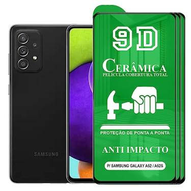Imagem de Kit 3x Película Samsung Galaxy A52 e A52S - 9D Cerâmica Protetora Resistente Anti Impacto Queda Choque Shock Flexível Nano Gel Compatível 3D 5D 100D