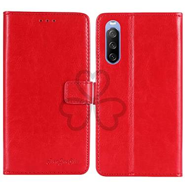Imagem de TienJueShi Suporte de livro vermelho retrô protetor de couro TPU capa de silicone para Sony Xperia 1 IV 6,5 polegadas capa de gel carteira etui