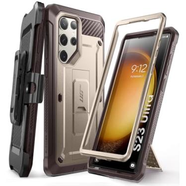 Imagem de Capa SUPCASE Unicorn Beetle Pro para Galaxy S23 Ultra 5G (2023) Capa de cinto robusta de camada dupla de corpo inteiro e capa de suporte sem protetor de tela embutido(Creme)
