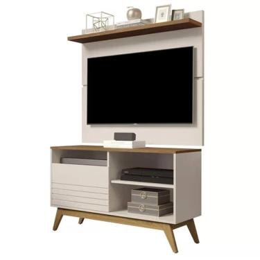 Imagem de Rack Fenix Com Painel Para TV Até 43 Polegadas Vivare 1.08 Off White/Freijó – Giga Móveis