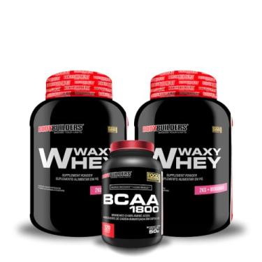 Imagem de Kit 2x Waxy Whey 2kg + BCAA 1800 120 Caps - BODYBUILDERS (Médio, Morango)