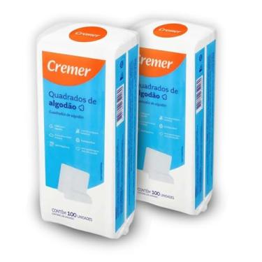 Imagem de Algodão Quadrado Cremer Bebê Sem Perfume com 200 Unidades