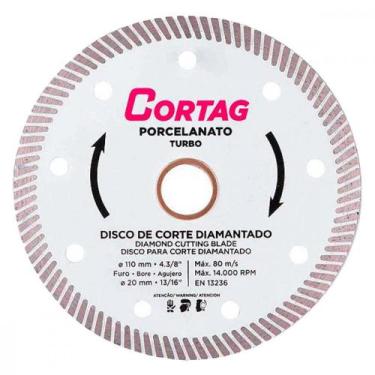 Imagem de Disco Diamantado Cortag Porcelanato Turbo 110mm X 20mm - 60863