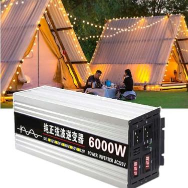 Imagem de Inversor De Onda Senoidal Pura, Conversor De TensãO (Dc 12v/ 24v/48v/60v Para Ac 110v Ou 220v), ProteçãO De SegurançA, TensãO De ExibiçãO Digital Dupla,8000W-60V