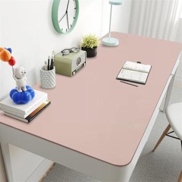 Imagem de UEAUY Tapete de mesa de couro PU antiderrapante à prova d'água protetor de mouse pad grande para mesa de escritório e trabalho doméstico rosa 50 x 160 cm