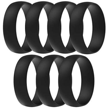 Imagem de ThunderFit Alianças de casamento de silicone unissex, alianças de noivado de borracha 6,3 mm de largura 1,65 mm de espessura - 1/2/3/4/5/6/7 pacote variado, 10.5 - 11 (20.60mm), Silicone, Sem pedra