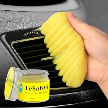 Imagem de TeSabMi Gel de limpeza para kit de limpeza de carro universal detalhando poeira automotivo limpador de fendas de carro para saída de ar automática detalhes interiores putty limpeza slime acessórios de carro limpador de teclado