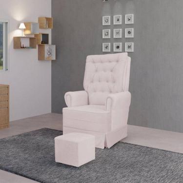 Imagem de Poltrona Amamentação Eloa com Puff Veludo Rose