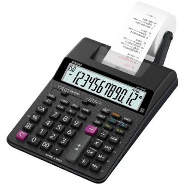 Imagem de Calculadora De Mesa Com Impressora, Preta, Visor Grande De 12 Dígitos,