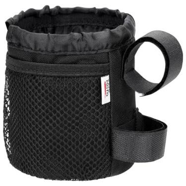 Imagem de KEMIMOTO Suporte de copo de bicicleta, suporte de garrafa de água de bicicleta, suporte de bebida para guidão de bicicleta com bolsos de malha, bolsa de telefone, universal compatível com Road Bike