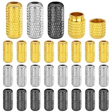 Imagem de JMKTOOL 30 peças de fechos de fivela de cadarço de latão com padrão de linha elástico, sem amarrar, fecho de fivela, acessórios de cadarço preguiçosos para tênis de corrida atlética, sapatos casuais,