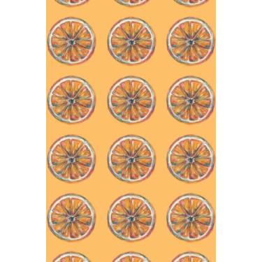 Imagem de Caderno Fatia Laranja – 14 x 21,6 cm, 120 páginas, forrado a P&B com cabeçalho de data e seção de objetivos, acabamento fosco de brochura, ótimo para escola, trabalho, pessoal, academia, diário