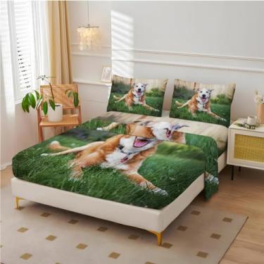 Imagem de Jogo de lençol Sheepdog California King – Lençóis de cama para cães, microfibra macia, bolso profundo e sem rugas, 4 peças