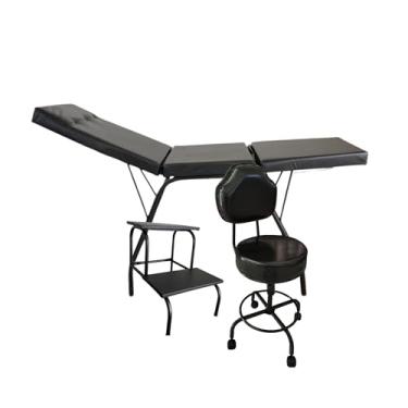 Imagem de HENVIFER, kit maca estética tatuagem + escada 2 degraus + mocho