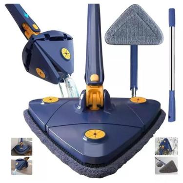 Imagem de Mop Esfregão Com 1Refil Triangular Rodo Magico Giratório 360