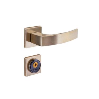 Imagem de fechadura tetra quadratta curva roseta 55mm bronze latonado alianca