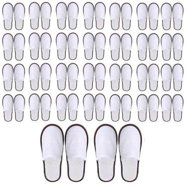 Imagem de Chinelos de spa descartáveis de veludo fechado para hotel, casa, uso de hóspedes, serve até EUA tamanho 10 masculino e feminino 11, Café, 30 pares, 11 Wide Women/10 Men