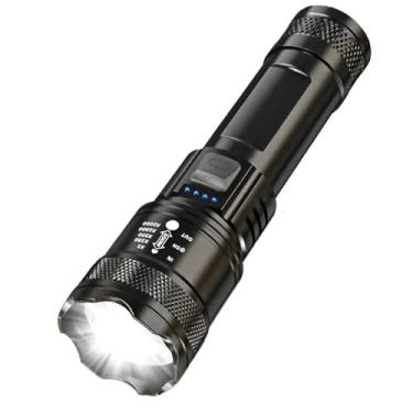 Imagem de Lanterna Tática T9 Led Recarregável P50 USB Super Potente 1200 Lumens 3 Modos de Iluminação Zoom Longo Alcance Leve e Resistente