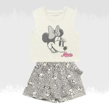 Imagem de Conjunto Infantil Menina Verão Minnie Blusa E Short Saia Produto Licenciado Tam 2 a 10  - Fakini-Feminino