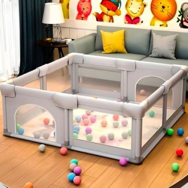 Imagem de Cercado de Bebê Cercadinho Infantil Chiqueirinho Grande Com Proteção para Criança Pequena