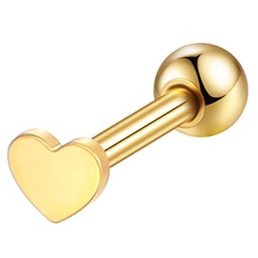 Imagem de LOMISS PIERCING MINIBARBELL AÇO CIRÚRGICO PVD CORAÇÃO 1,2X6/8 (Dourado, 1,2X6)