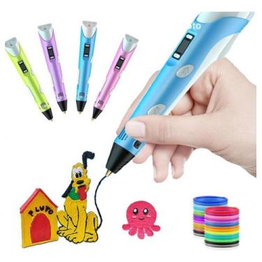 Imagem de Caneta 3D Impressora + Refil Infantil Colorida Pen - Shopbr