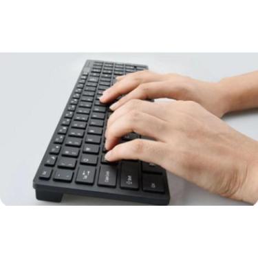 Imagem de Kit Teclado E Mouse Wireless Sem Fio Slim 2.4 Ghz Preto - K06