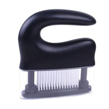 Imagem de Fenteer Amaciador de Carne Utensílio de Cozinha Amaciador de Carne de Frango com 48 Pinos Batedor de Bife de Carne de aço Inoxidável para Vitela Casa, Preto