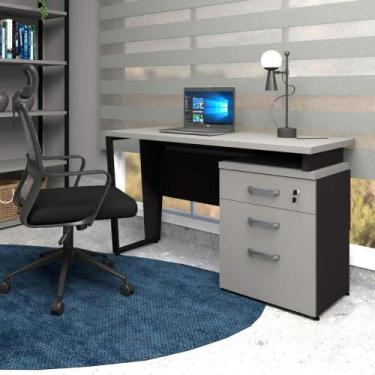 Imagem de Mesa de Escritório 1,20m com Gaveteiro 3 Gavetas CS Pre F5 - F5 Office