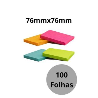 Imagem de Postit Bloco Adesivo Liso 100 Folhas Cores Sortidas - yns