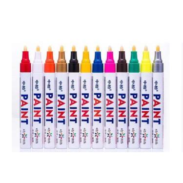 Imagem de 01 Caneta Pintar Permanente Paint Marker Pneu Óculos Borrach, Preta