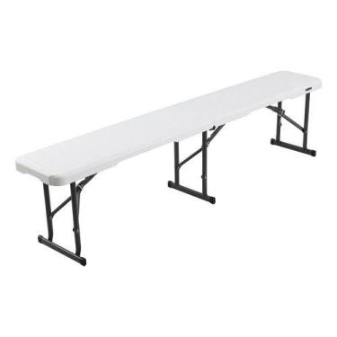Imagem de Banco Dobravel Plastico Portatil 180cm Vira Maleta Lifetime, Branco