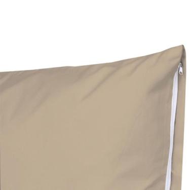 Imagem de Kit 2 Fronhas C/ Zíper 70cm x 50cm Percal Flex 400 fios Toque Macio - 