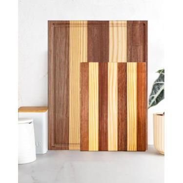 Imagem de kit 2 Tábua de Madeira Pinus Retangular P/ Cozinha 45 e 30cm - Móveis 