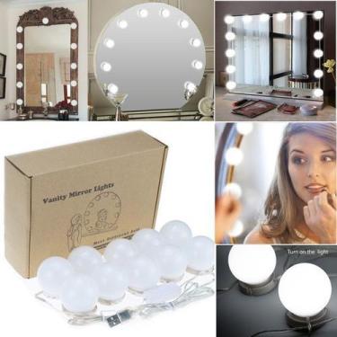 Imagem de Kit Luz Camarim Maquiagem 10 Lâmpadas Arandela Led 3 Cores TIKTOK - On